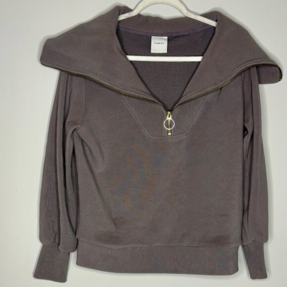 Varley Vine Oversized Half-Zip Pullover Rib Knit Charcoal Gray Women's Small - Picture 5 of 8